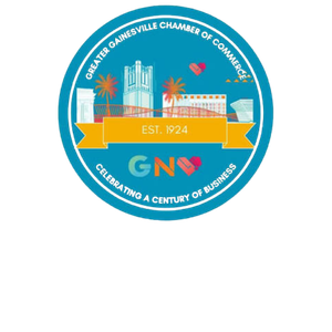 Logo of the Gainesville Area Chamber of Commerce, featuring a stylized design